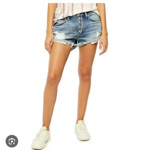 Free People Rolled Cut Off Denim Short